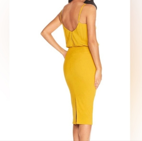 Dress the Population Marigold Yellow Alondra Blouson Sheath Dress Size XS NWT'S - Picture 3 of 16